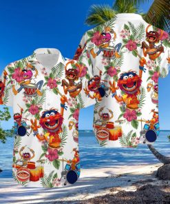 Muppet Playing Drum Tropical Flower Hawaiian Shirt