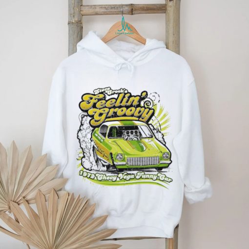 Muscle car Steve Crook’s feelin’ Groovy Chevy Vega funny car retro shirt