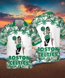 NBA Boston Celtics Hawaiian Shirt Palm Trees Beach Vacation Gift