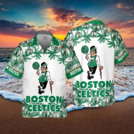 NBA Boston Celtics Hawaiian Shirt Palm Trees Beach Vacation Gift