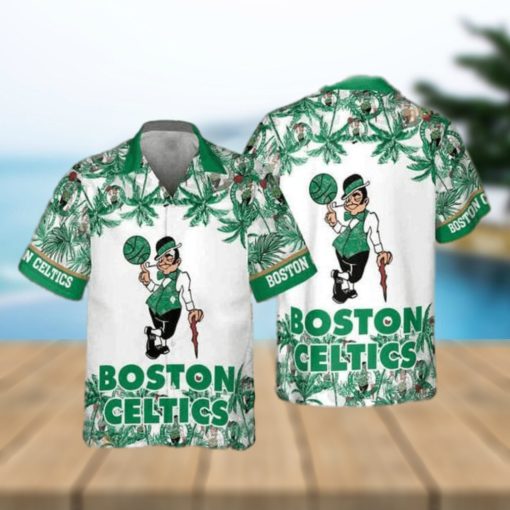 NBA Boston Celtics Hawaiian Shirt Palm Trees Beach Vacation Gift