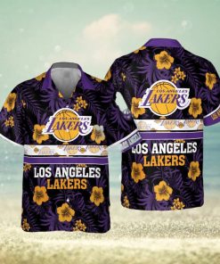 NBA Los Angeles Lakers Hawaiian Shirt Hibiscus Flowers Gift For Beach Trip