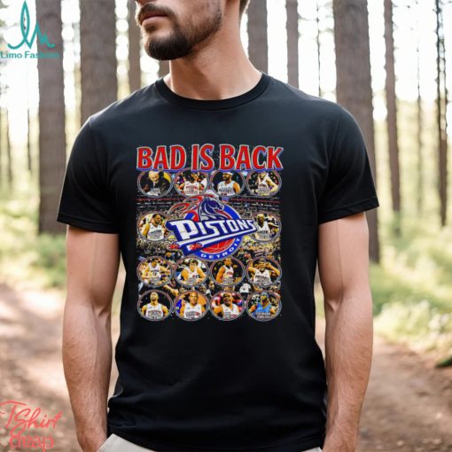 NBA World Champions Detroit Pistons Bad is back list players retro shirt