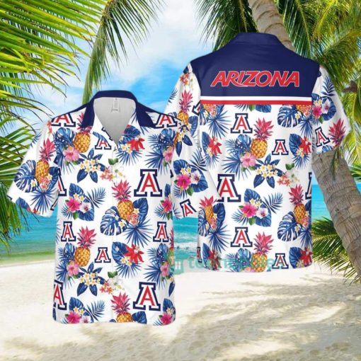 NCAA Arizona Wildcats Hawaiian Shirt Pineapple Tropical Flower Summer Beach Gift