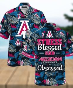 NCAA Arizona Wildcats Hawaiian Shirt Tropical Aloha Stress Blessed Obsessed