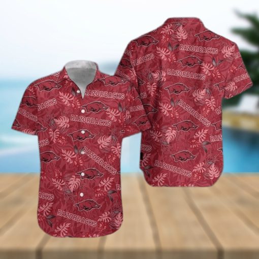 NCAA Arkansas Razorbacks Hawaiian Shirt Palm Leaves Pattern Summer Beach Gift