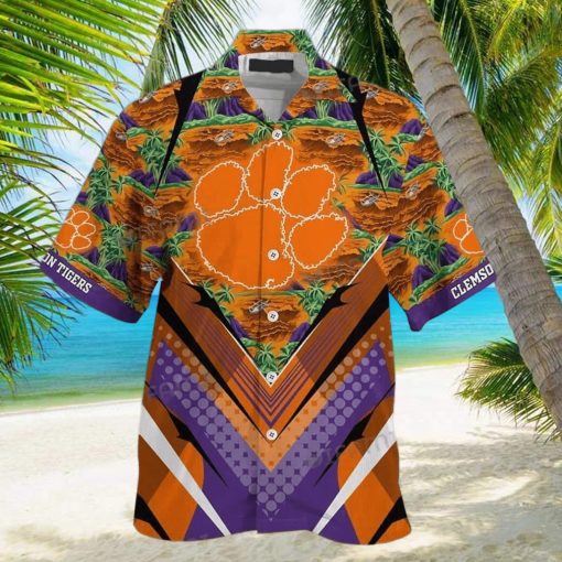 NCAA Clemson Tigers Hawaiian Shirt Summer Aloha Palm Mountain Gift For Beach Trip