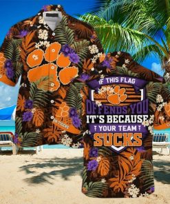 NCAA Clemson Tigers Hawaiian Shirt Tropical Aloha If This Flag Offends You