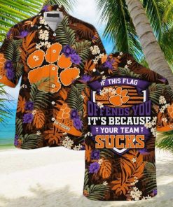 NCAA Clemson Tigers Hawaiian Shirt Tropical Aloha If This Flag Offends You