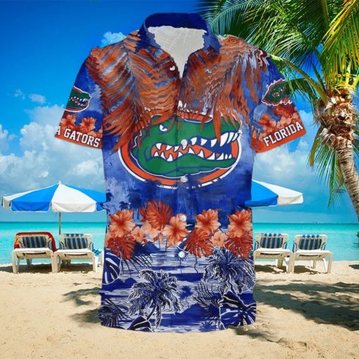 NCAA Florida Gators Hawaiian Shirt Hibiscus Tropical Leaves Best Beach Gift