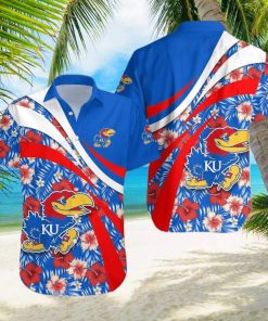 NCAA Kansas Jayhawks Hawaiian Shirt Hibiscus Flower Pattern Aloha