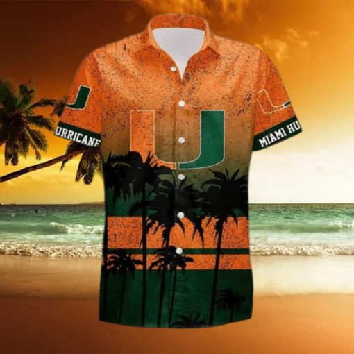 NCAA Miami Hurricanes Hawaiian Shirt Coconut Tree Pattern