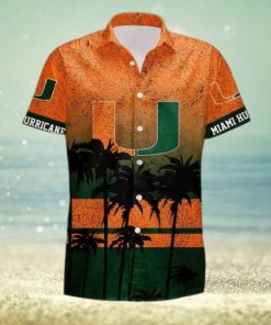 NCAA Miami Hurricanes Hawaiian Shirt Coconut Tree Pattern