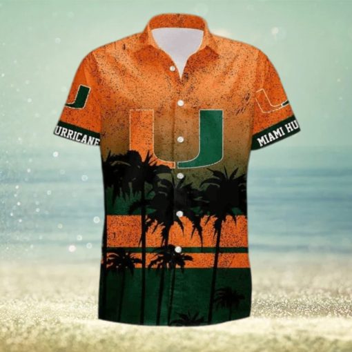 NCAA Miami Hurricanes Hawaiian Shirt Coconut Tree Pattern