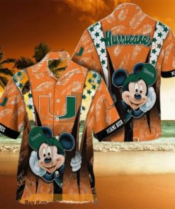 NCAA Miami Hurricanes Hawaiian Shirt Mickey Mouse Disney Summer Gift