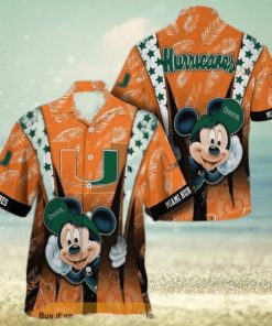 NCAA Miami Hurricanes Hawaiian Shirt Mickey Mouse Disney Summer Gift