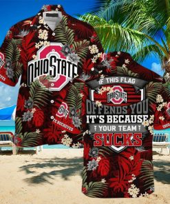 NCAA Ohio State Buckeyes Hawaiian Shirt Tropical Aloha If This Flag Offends You