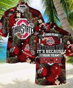 NCAA Ohio State Buckeyes Hawaiian Shirt Tropical Aloha If This Flag Offends You