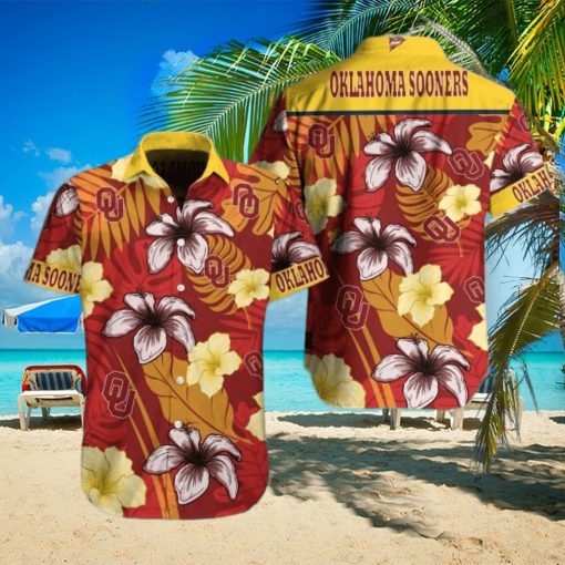 NCAA Oklahoma Sooners Hawaiian Shirt Aloha Flower Beach Gift For Him