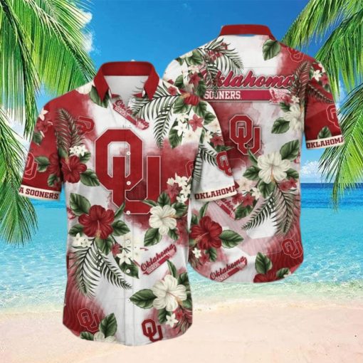 NCAA Oklahoma Sooners Hawaiian Shirt Hibiscus Flowers Pattern Best Beach Gift