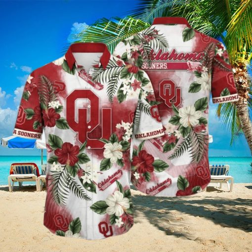 NCAA Oklahoma Sooners Hawaiian Shirt Hibiscus Flowers Pattern Best Beach Gift