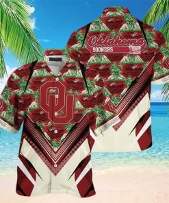 NCAA Oklahoma Sooners Hawaiian Shirt Palm Trees And Mountains Practical Beach Gift