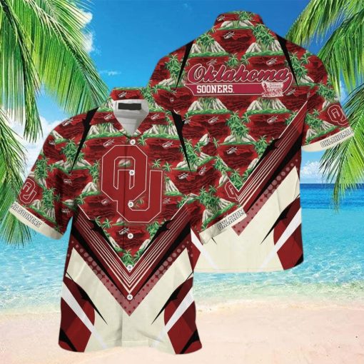 NCAA Oklahoma Sooners Hawaiian Shirt Palm Trees And Mountains Practical Beach Gift