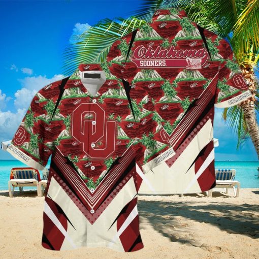 NCAA Oklahoma Sooners Hawaiian Shirt Palm Trees And Mountains Practical Beach Gift