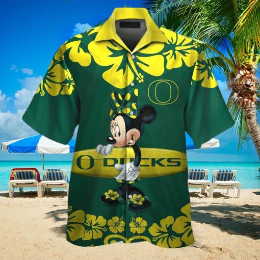 NCAA Oregon Ducks And Minnie Mouse Hawaiian Shirt Tropical Aloha Beach Lovers Gift