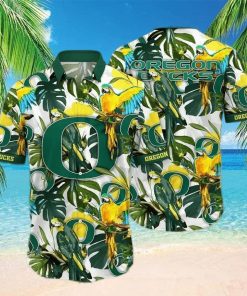 NCAA Oregon Ducks Hawaiian Shirt Palm Leaves Pattern Summer Beach Gift