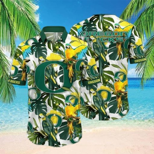 NCAA Oregon Ducks Hawaiian Shirt Palm Leaves Pattern Summer Beach Gift