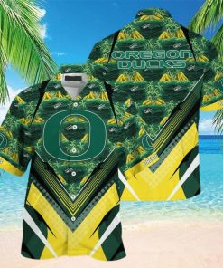 NCAA Oregon Ducks Hawaiian Shirt Palm Trees And Mountains Gift For Beach Trip