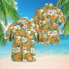 Men’s Hawaiian Shirt Garden Water Lily and Black Cat Print Short Sleeve T Shirt