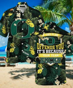 NCAA Oregon Ducks Hawaiian Shirt Tropical Aloha If This Flag Offends You