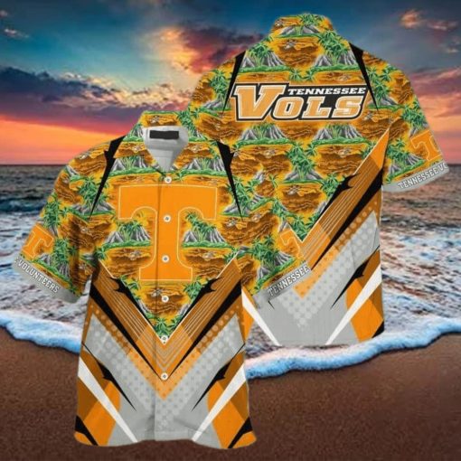 NCAA Tennessee Volunteers Hawaiian Shirt Palm Trees And Mountains Beach Lovers Gift