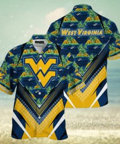 NCAA Virginia Mountaineers Hawaiian Shirt Palm Trees And Mountains Best Beach Gift hawaiian shirt