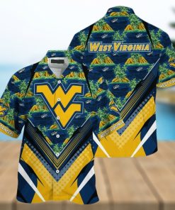 NCAA Virginia Mountaineers Hawaiian Shirt Palm Trees And Mountains Best Beach Gift hawaiian shirt