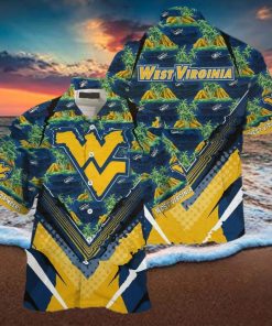 NCAA Virginia Mountaineers Hawaiian Shirt Palm Trees And Mountains Best Beach Gift