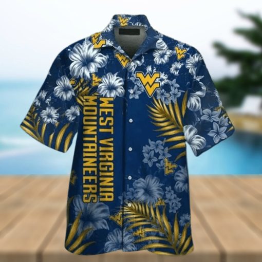 NCAA Virginia Mountaineers Hawaiian Shirt Tropical Flower Summer Beach Gift hawaiian shirt