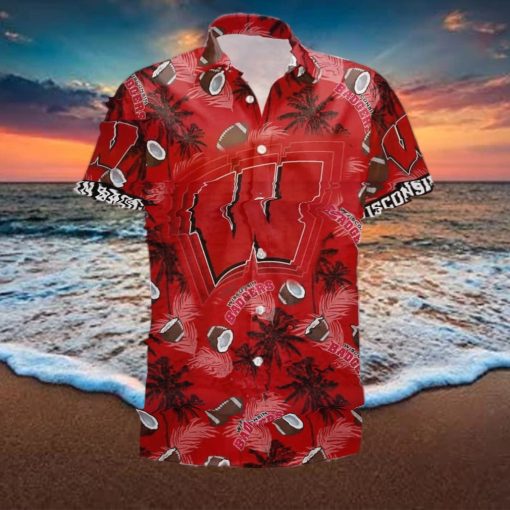 NCAA Wisconsin Badgers Hawaiian Shirt Beach Gift For Friend