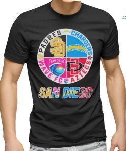 NEW San Diego Team Sport Padres Chargers Wave FC And Aztecs Unisex T Shirt