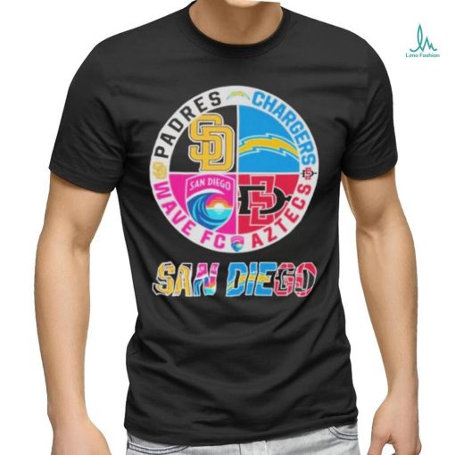 NEW San Diego Team Sport Padres Chargers Wave FC And Aztecs Unisex T Shirt