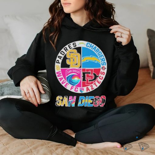 NEW San Diego Team Sport Padres Chargers Wave FC And Aztecs Unisex T Shirt