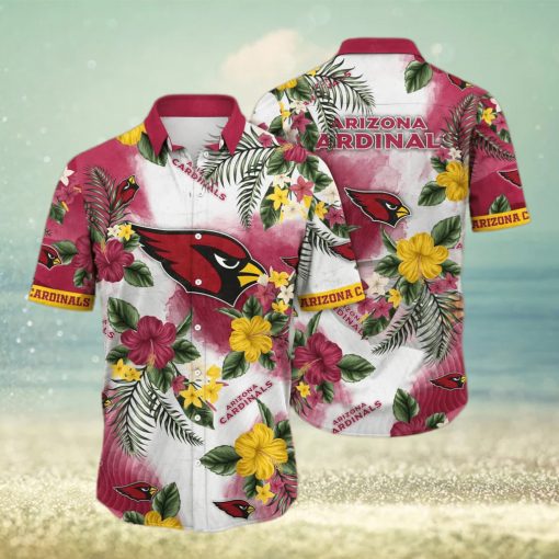 NFL Arizona Cardinals Hawaiian Shirt Hibiscus Pattern Gift For Sport Dad