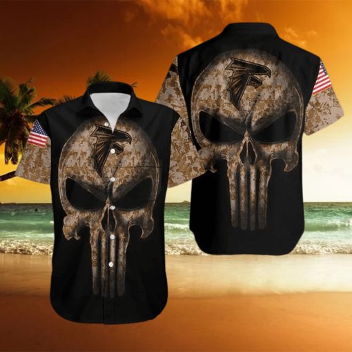 NFL Atlanta Falcons Hawaiian Shirt Camouflage Skull Gift For Football Fans