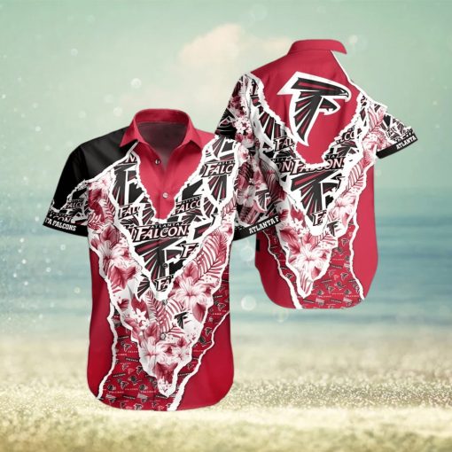 NFL Atlanta Falcons Hawaiian Shirt Flower Pattern Gift For Beach Lovers