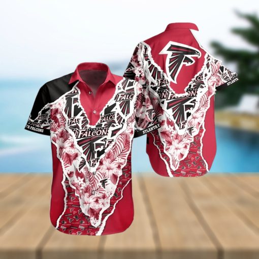 NFL Atlanta Falcons Hawaiian Shirt Flower Pattern Gift For Beach Lovers