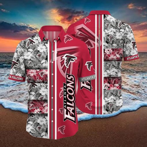 NFL Atlanta Falcons Hawaiian Shirt Tropical Flower Pattern Aloha Summer Vacation Gift