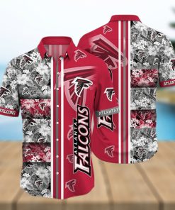 NFL Atlanta Falcons Hawaiian Shirt Tropical Flower Pattern Aloha Summer Vacation Gift