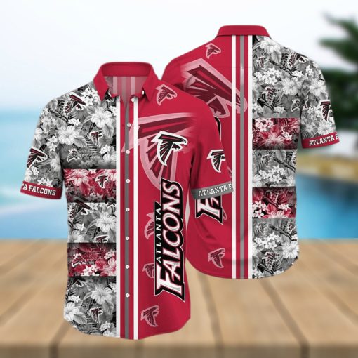 NFL Atlanta Falcons Hawaiian Shirt Tropical Flower Pattern Aloha Summer Vacation Gift